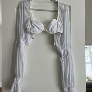 festival white bra top with arms